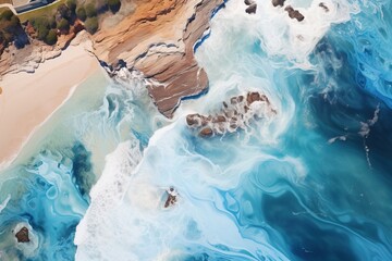 a beautiful scenic aerial view of a marine ocean sea bay beach view