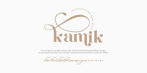 KAMIK, the luxury type elegant font and glamour alphabet vector set - obrazy, fototapety, plakaty