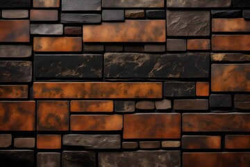 Black natural stone cladding grunge wall abstract background