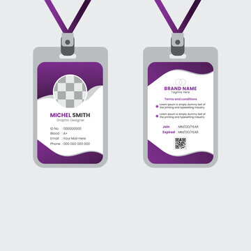 PrintA bundle of 1 templates of different colors Id  card   template, modern Id card design template, 
abstract Id card and creative design, IT company post card and editable vector template