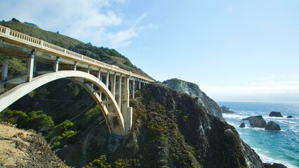 4K Image: Historical Bixby Creek Bridge, Icon of Big Sur, California, with Majestic Ocean View