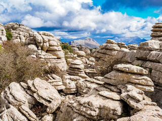 Fototapeta na wymiar Limestone landscape in Torcal de Antequera, Spain