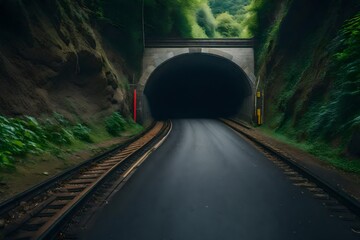 Fototapeta na wymiar tunnel in the night