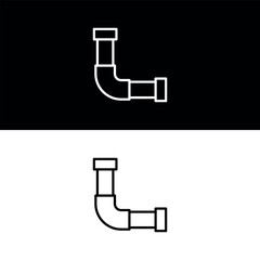 Pipe Plumbing Icon Vector, Black and White Version Design