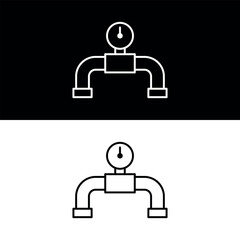 Pipe Plumbing Icon Vector, Black and White Version Design