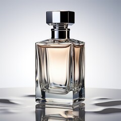 Male perfume bottle on white background, close up, studio  mock up view - obrazy, fototapety, plakaty