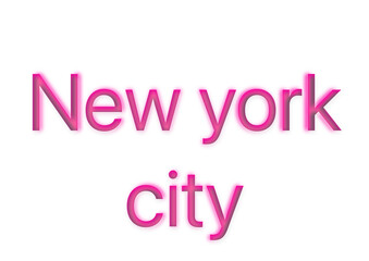 New york city text with shadows