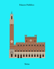 Palazzo Pubblico, Siena - obrazy, fototapety, plakaty