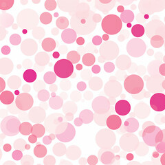 seamless pattern with circles pink color on white background created with Generative Ai