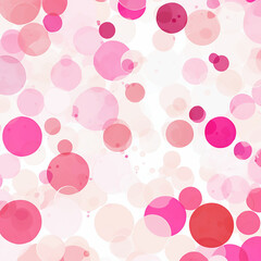 seamless pattern with circles pink color on white background created with Generative Ai