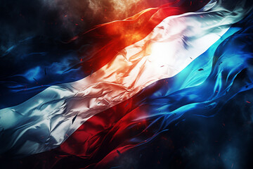 Obraz premium French flag watercolor style, Generative AI