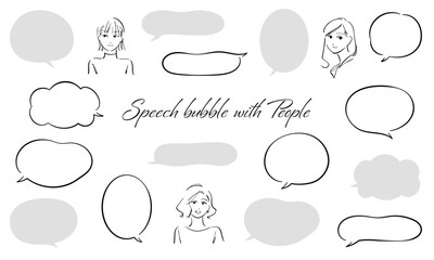 Speech_bubble with People,monochrome version