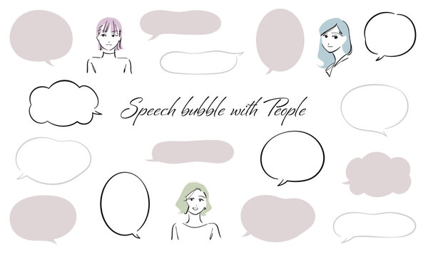 Speech_bubble with People,colorful version