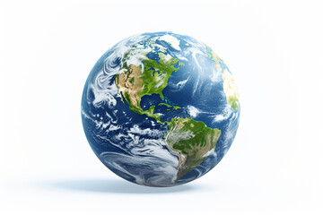 Fototapeta premium Earth globe on white background, GGenerative AI