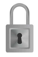 Grey padlock isolated. vector illustration