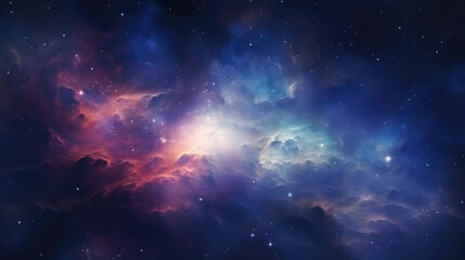 A vibrant space galaxy cloud nebula in a starry night cosmos. Perfect for astronomy and universe science themes. Supernova background wallpaper.