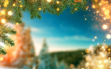 Christmas wreath , garland or pine tree background 