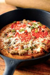 Delicious 4K Image: Pepperoni and Sausage Pizza Fresh Out of the Oven