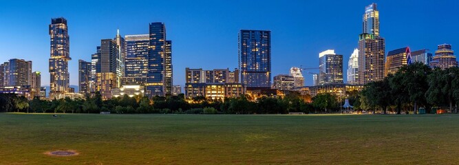 4K Image: Austin Texas City Skyline at Dusk, Panoramic View with Modern Buildings, Urban Elegance