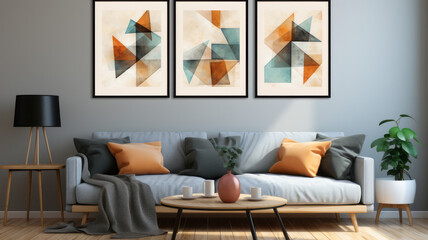 Contemporary Abstract Artwork Modern Living Room