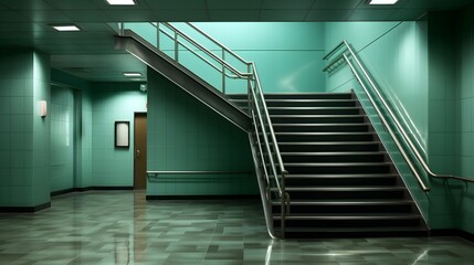 Stairway to a empty hall, Retro style