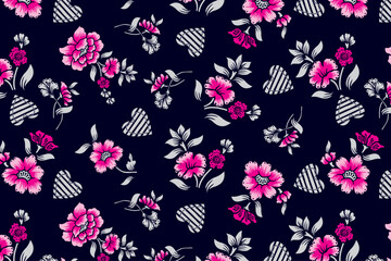 Floral design with beautiful hearts