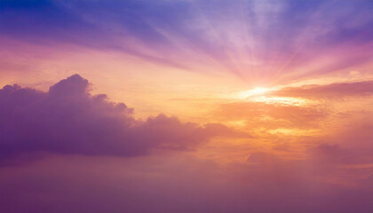 Fototapeta premium Abstract sunset background with orange and light purple hues