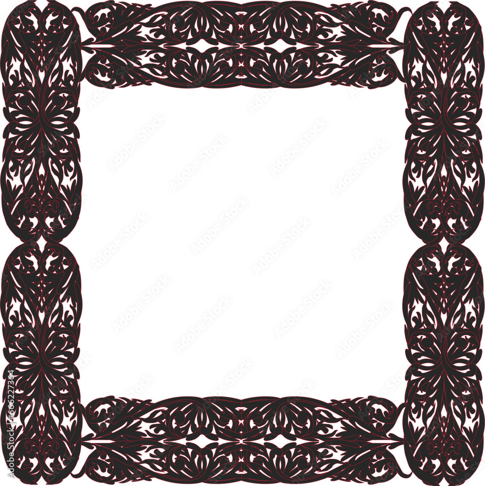 Canvas Prints decorated brown on white wide square frame shape ornament