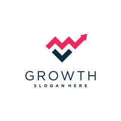 Growth design element icon vector with creative modern concept