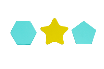 geometric figures with color in wood