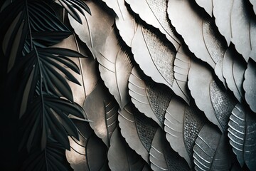 Abstract background with palm leaves. Minimal concept