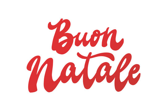 Buon Natale calligraphy quote in Intalian - translation: Merry Christmas. Good for stickers, prints, cards, signs, banners, ads, invitations, sublimation, wallpaper, etc. EPS 10
