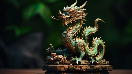 Fototapeta premium Chinese Happy New Year 2024. Year of the Green Dragon.