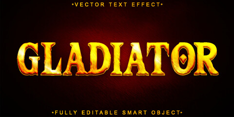 Orange History Warrior Gladiator Vector Fully Editable Smart Object Text Effect