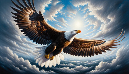 Águila volando - obrazy, fototapety, plakaty