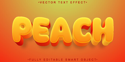 Cartoon Peach Vector Fully Editable Smart Object Text Effect