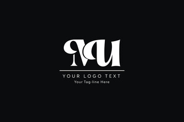 MU Letter Initial Logo Design Template Vector Illustration
