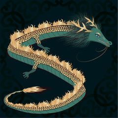 2024, Dragon, happy new year, 2024, 2024 year of the dragon, green dragon