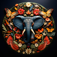 elephant face mandala