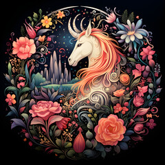 unicorn in garden