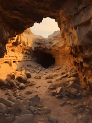 Cave tunnel underground background