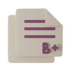 grade score sheet 3d render