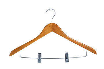 Hangers for hanging clothes and storing clothes in the closet, isolated on white background