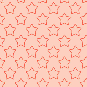Seamless pattern with coral stars