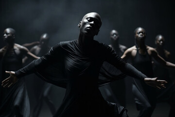 Naklejka premium A powerful dance performance reflecting the Black experience, love and creativity with copy space