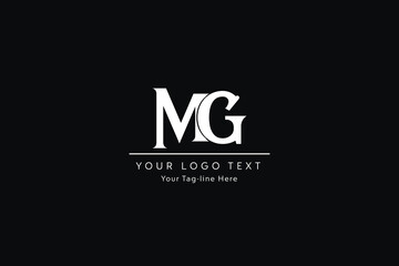 Fototapeta na wymiar MG Letter Logo Design. Initial letters MG logo icon. Abstract letter MG M G minimal logo design template. M G letter design vector with black colors. mg logo.