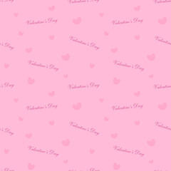 The seamless pink vector pattern for the Valentine's Day with hearts