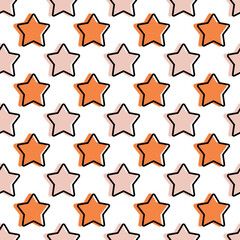 Seamless pattern with coral stars