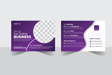 A bundle of 1 templates of different colors post card   template, modern post card design template, 
abstract post card and creative design, IT company post card and editable vector template