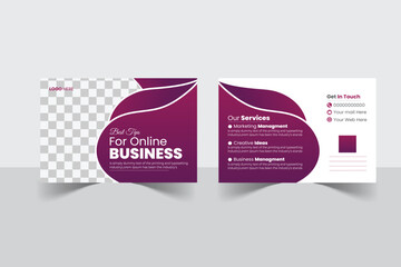 A bundle of 1 templates of different colors post card   template, modern post card design template, 
abstract post card and creative design, IT company post card and editable vector template